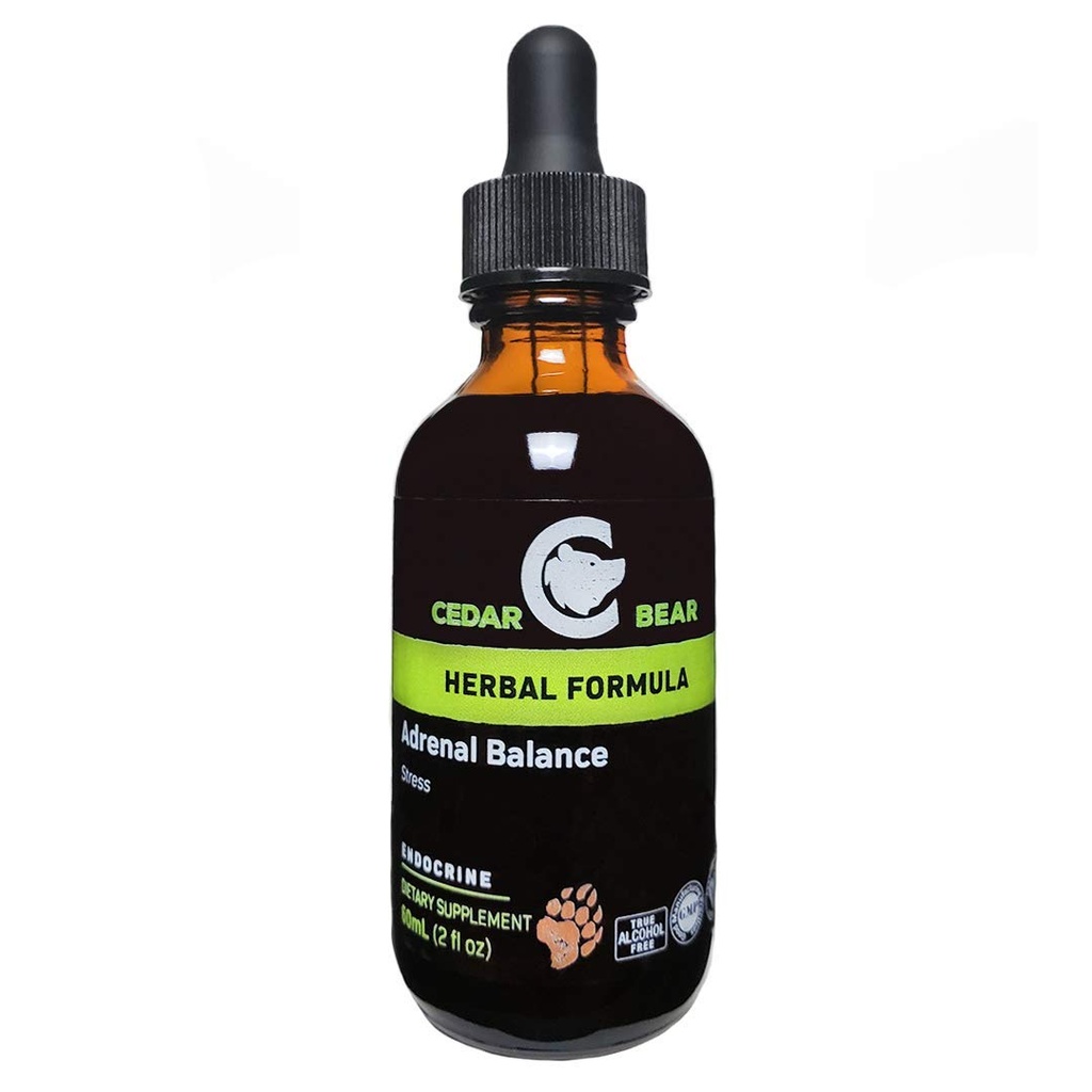Cedar Bear Adrenal Balance - Liquid Herbal Supplement med adaptogener som bekämpar trötthet, hantera stress och öka energi 2 fl oz / 60 ml (1 enhet)