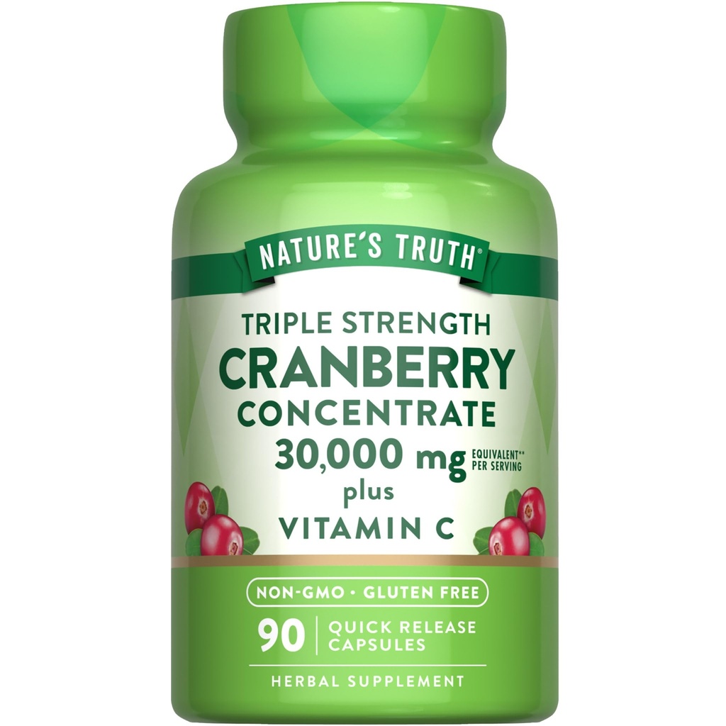 Naturens Sanning Cranberry Concentrate Pills 30.000mg | Plus Vitamin C | Triple Strength Support Capsules | Non-GMO & Gluten Free Supplement