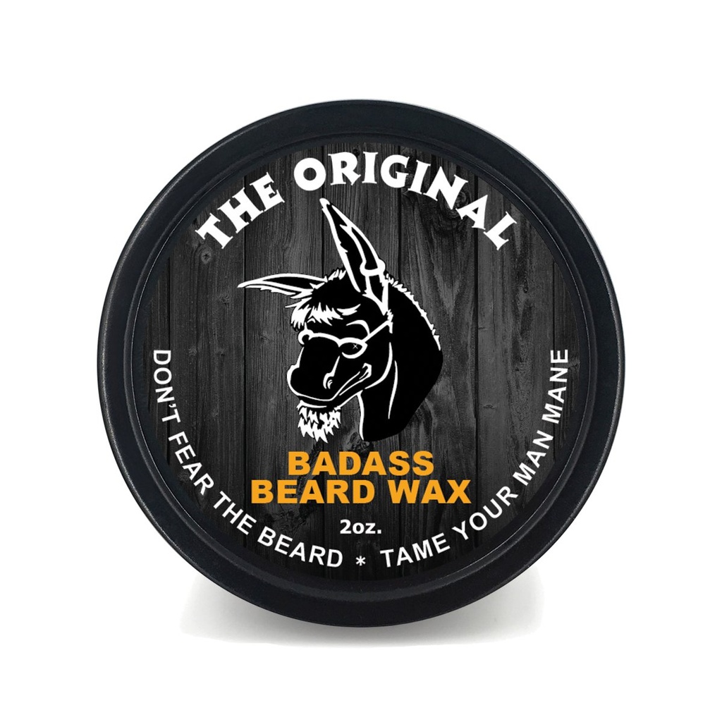 Badass Beard Care Beard Wax för män - Den ursprungliga, 2 oz - mjuknar skägghår, lämnar ditt skägg ser ut och känner sig mer tät