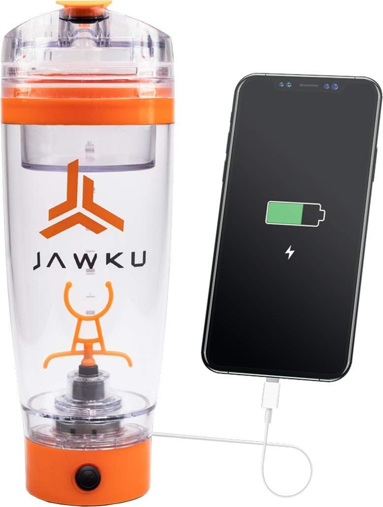 JAWKU POWER SHAKER BOTTLE NOW WITH DRY STORAGE CONTAINER / / En kraftfull 11 000 RPM Mixer och byggd laddare för dina enheter / 600ml (20oz.) BPA gratis / * NY * DRY STORAGE CONTAINER