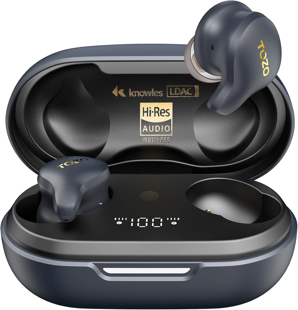 TOZO Golden X1 Wireless Earbuds Balanced Armature Driver och Hybrid Dynamic Driver, Bluetooth Headphones OrigX Pro, LDAC & Hi-Res Audio Wireless, Noise Cancellation Headset Galaxy Blue/Black