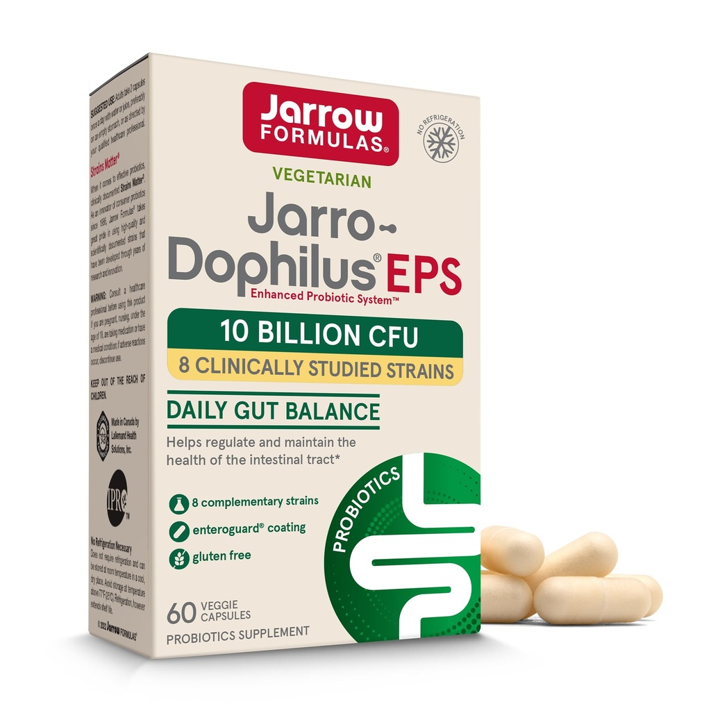 Jarrow Formulas Jarro Dophilus Probiotics 10 Billion CFU - Probiotic Supplement Capsules för Digestive Health & Gut Health för kvinnor och män, 60 Veggie Capsules, Upp till 30 dagar, Shelf Stable