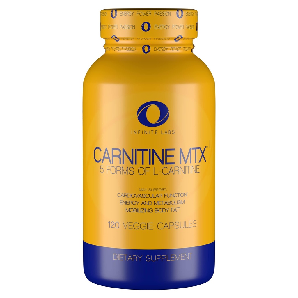Infinite Labs L Carnitine 1000mg MTX - Amino Acid Blend av Carnitine Fumarate, L-Carnitine L-Tartrate, Acetyl L-Carnitine, L-Carnitine HCL, L-Carnitine Base 120 Veggie Capsules.