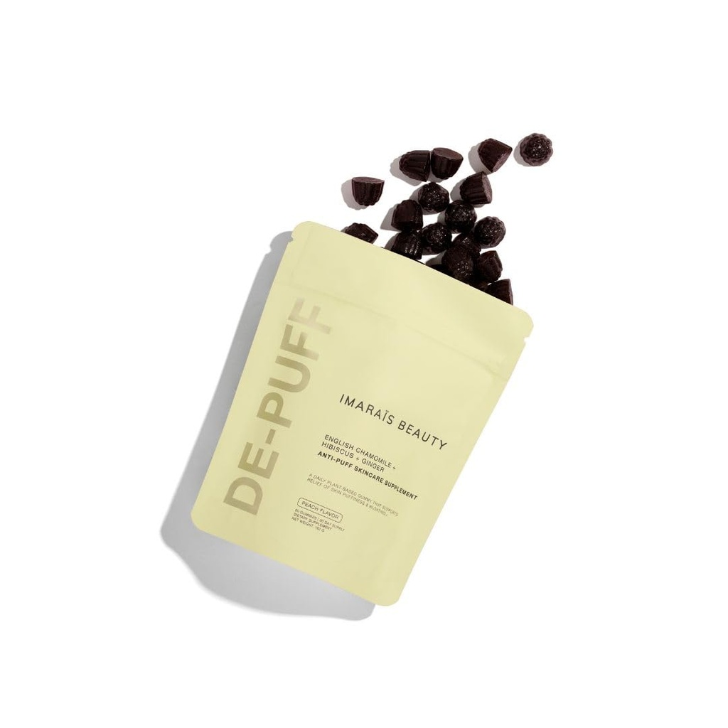 IMARAIS Beauty by Sommer Ray Depuff Anti-Bloat Gummy - Engelsk kamomill, Hibiscus, Ginger - Stöder hudhälsa, tarmhälsa, hudblåsa & Puffiness - Sugar Free, PETA-certifierad