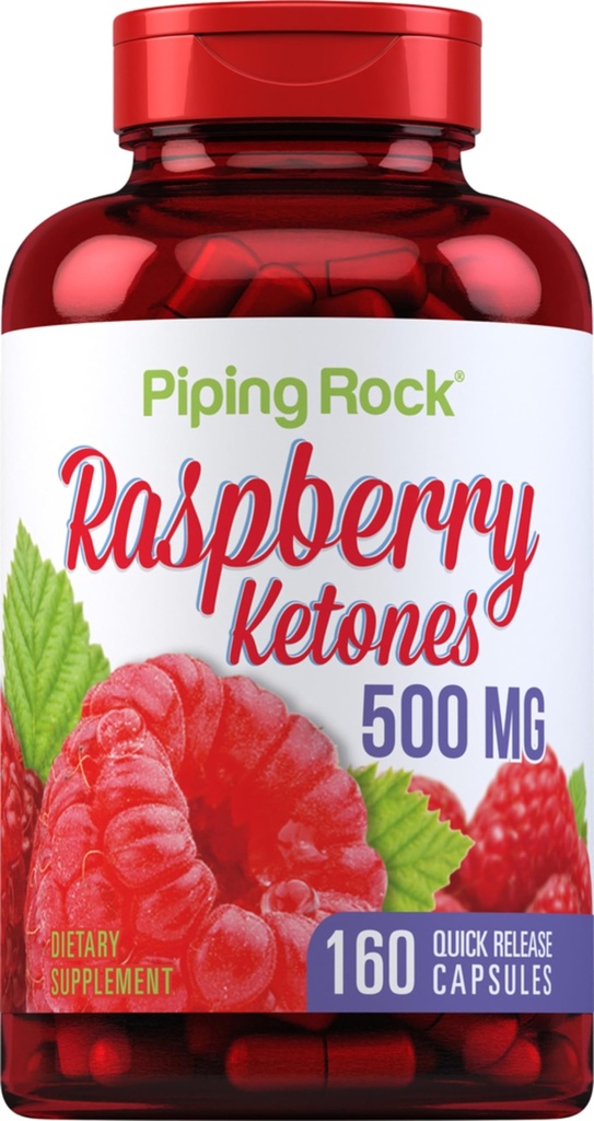 Piping Rock Raspberry Ketones 500mg | 160 kapslar | Non-GMO & Gluten Free Supplement
