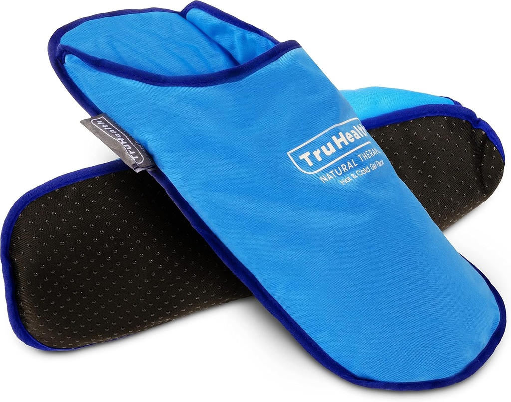 Ice Pack Slippers for Neuropathy Relief - 1 Pair, Blue Vinyl Gel - Ice Pack Wraps & Cold Slippers för Swollen Feet Relief - Hot & Cold Therapy för Plantar Fasciitis & Burning Sensation
