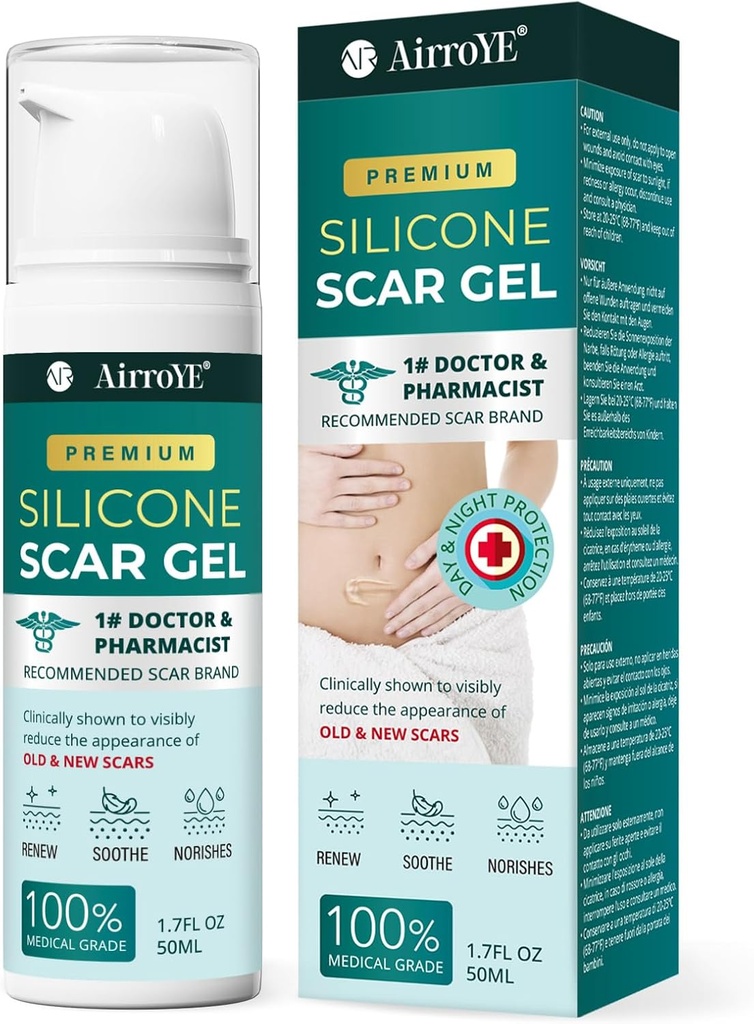 Silicone Scar Gel för Stretch Mark: 100% Silicone Scar Cream - Ta bort New Old Skin Scars 50g