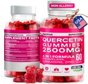 Quercetin Gummies - 2500MG Quercetin med Bromelain L-theanine & Zink - Pure Supplement for Immune System Lung and Allergy Support - Immunity Booster Vegan Supplements for Kids & Adults - Made in US