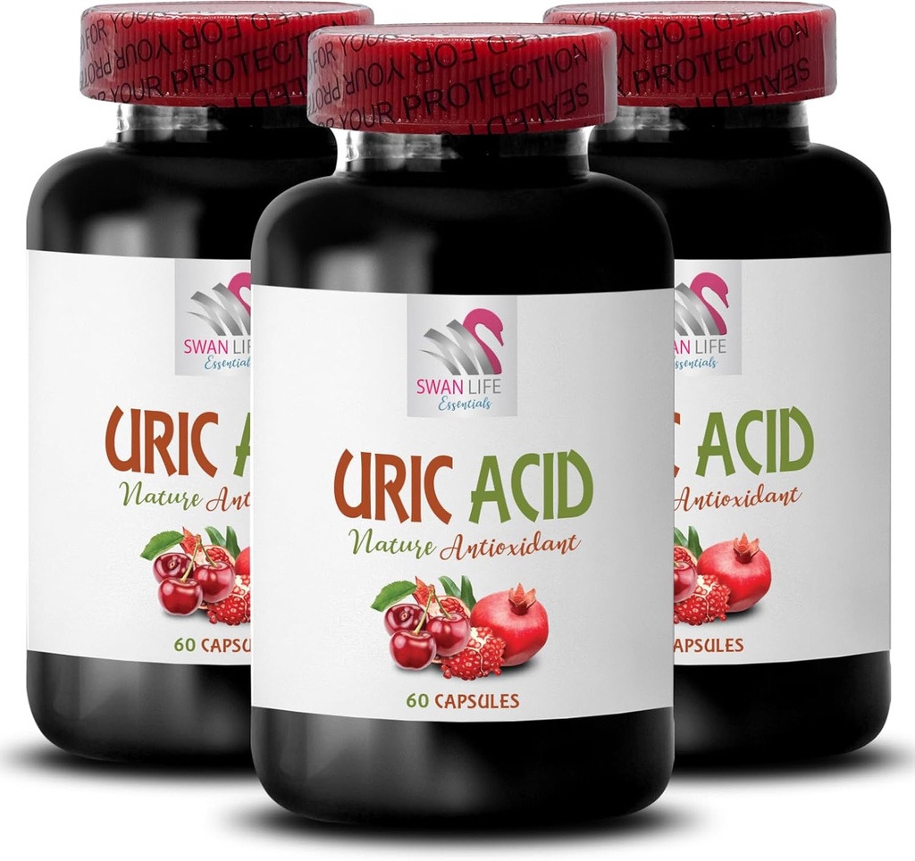 minska urinsyra snabbt - URIC ACID - minska urinsyra naturligt, kranbär piller för kvinnor, kranbär extrakt, kranbär tillägg för män, granatäpplejuice, granatäpple tillskott 3Bot 180Cap