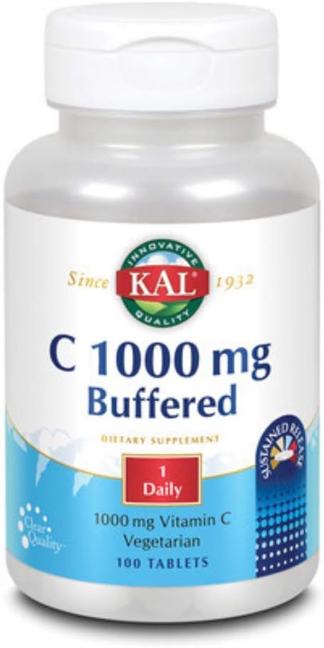 KAL Vitamin C Buffered Sustained Release tabletter, 1000 mg, 100 greve