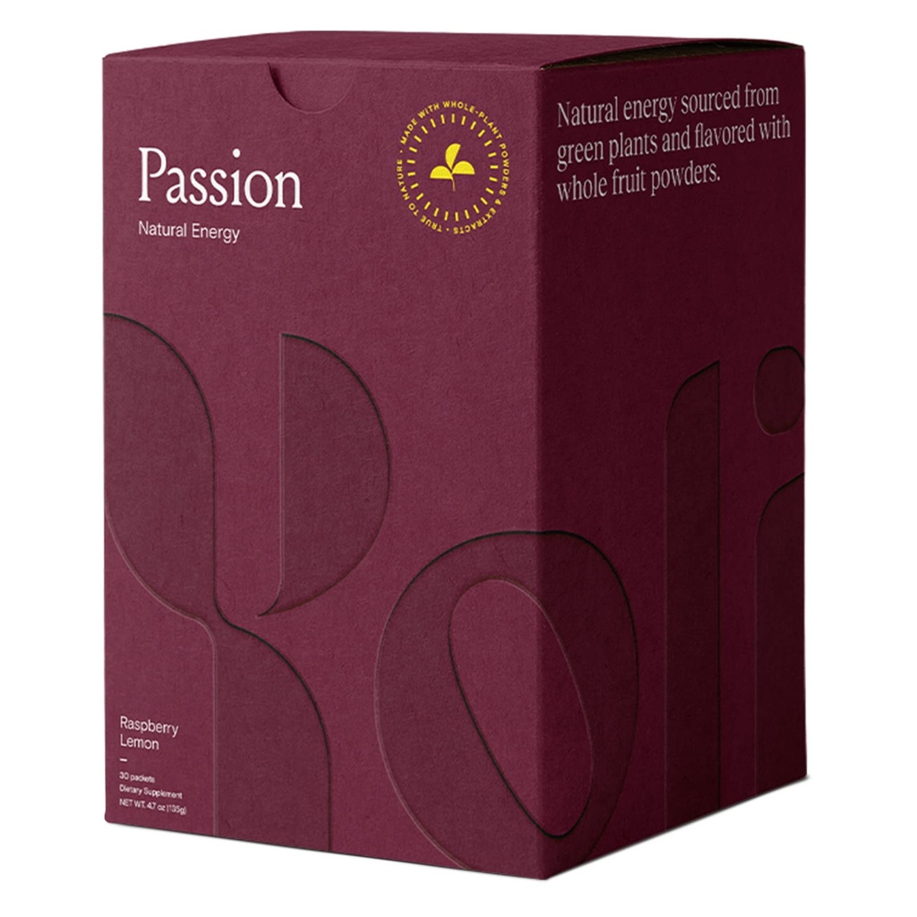 Yoli® Passion Energy Drink Powder Mix - Natural Energy Drink Mix för uthållighet och uthållighet, 30 Packets - Raspberry Lemon