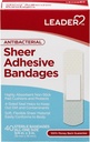 LEADER Sterile Sheer Adhesive Bandages, Latex Free, Blends with Skin, hjälper till att förebygga infektion, bekvämt skydd för första hjälpen och sårvård (3/4" x 3", 40 greve)