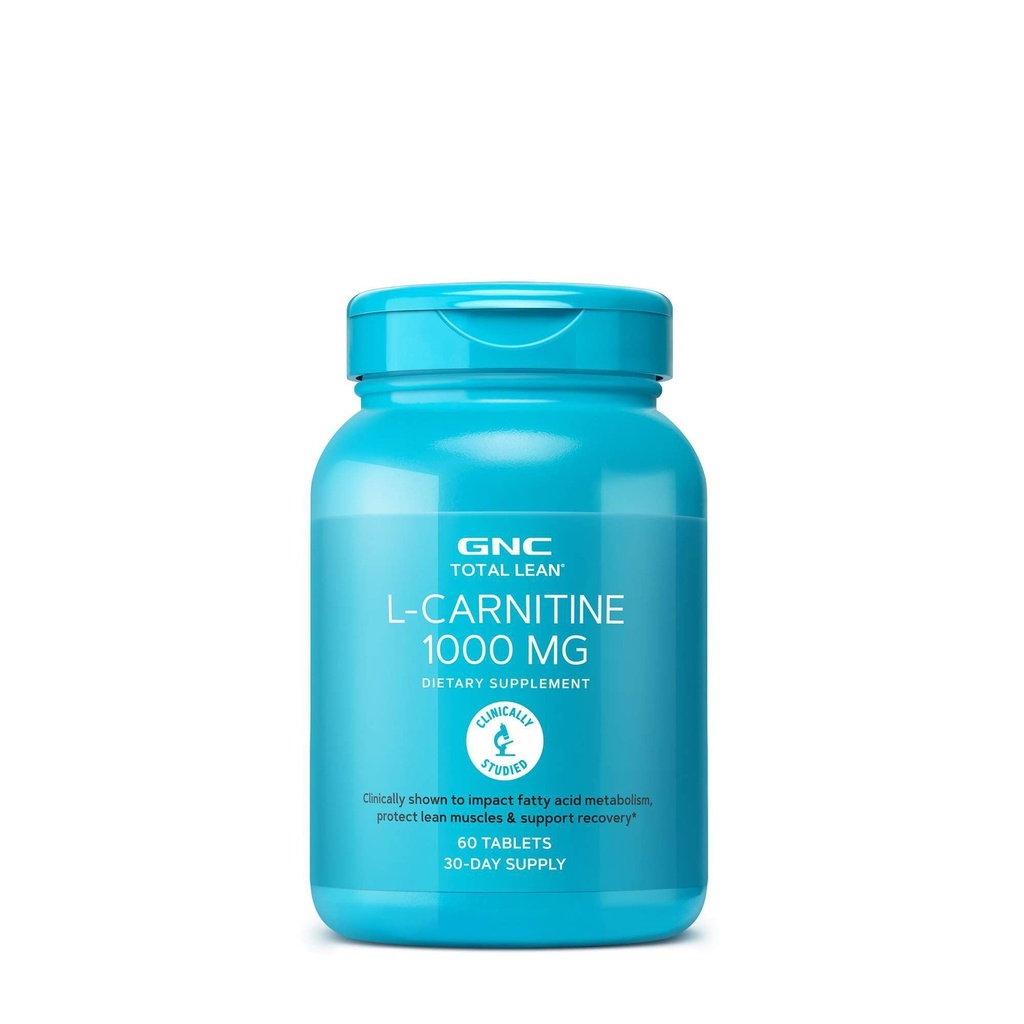 GNC Total Lean L-Carnitine 1000mg, 60 tabletter, stöder återhämtning och muskeltillväxt