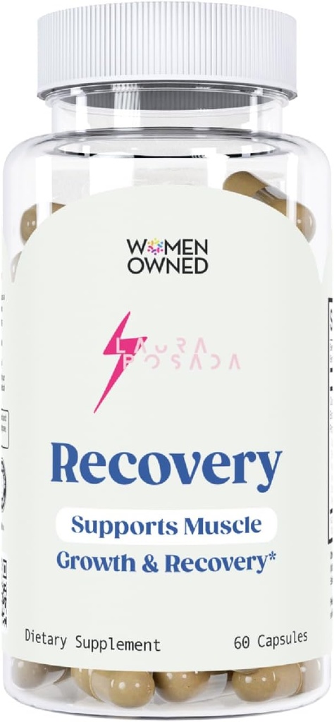 Laura Posada Post-Workout Recovery Soreness Supplement 60 Capsules Muscle Repair & Growth for Optimal Fitness Performance - 100% naturlig icke-GMO, tillverkad i USA
