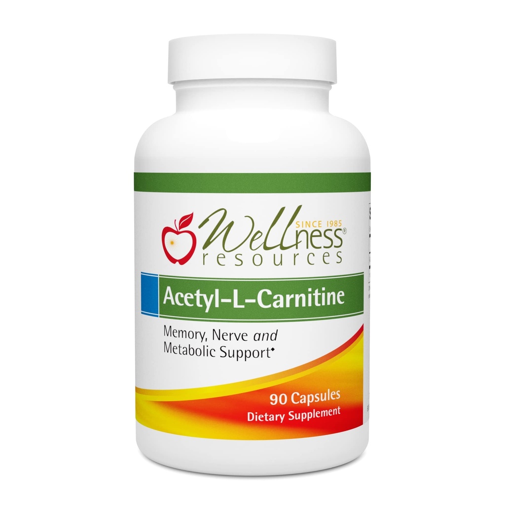 Wellness Resources Acetyl-L-Carnitine (ALC) för minne, Nerves (500 mg, 90 kapslar)