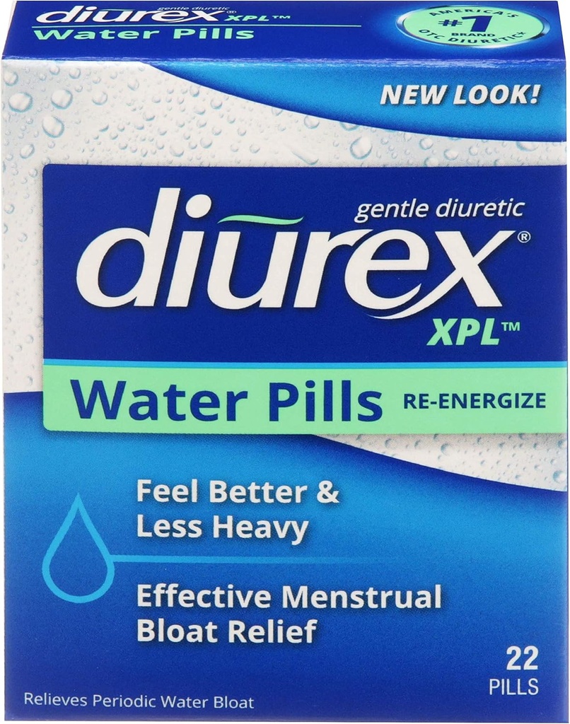 Diurex XPL Re-energizing vattenpiller - Relieve Bloating & Fatigue - 22 greve