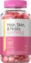 Carlyle Hair Skin och Nails Vitamins | 180 Vegan Gummies | Frukt smaksatt tillskott för män och kvinnor | med Biotin | Non-GMO & Gluten Free