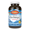 Carlson - Elite Omega-3 Gems, 1600 mg Omega-3 Inklusive EPA och DHA, Norwegian, Wild-Caught Fish Oil Supplement, Hållbart Källa, Lemon, 180 Softgels