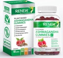 Renew Actives Ashwagandha 100MG per 4 Gummies - Memory, Focus & Energy Boost - Traditionellt används som en Rejuvenative Tonic - Vegan, Herbal Adaptogen - Made in Canada - 60 Gummies