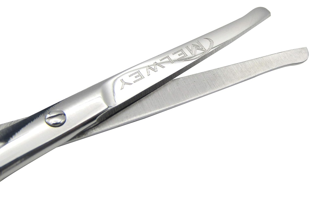 Rounded Stainless Steel Facial Hair Scissors – Safety Scissors for Nose Hair, Eyebrows, Eyelashes, Mustache, Beard, and Baby Nails