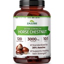 Zazzee Extra Strength Horse Chestnut 10:1 Extract, 3000 mg Styrka, 20% Aescins, 4 månaders leverans, 120 Vegan kapslar, koncentrerad och standardiserad 10X Extract, All-Natural, icke-GMO, Made in the USA