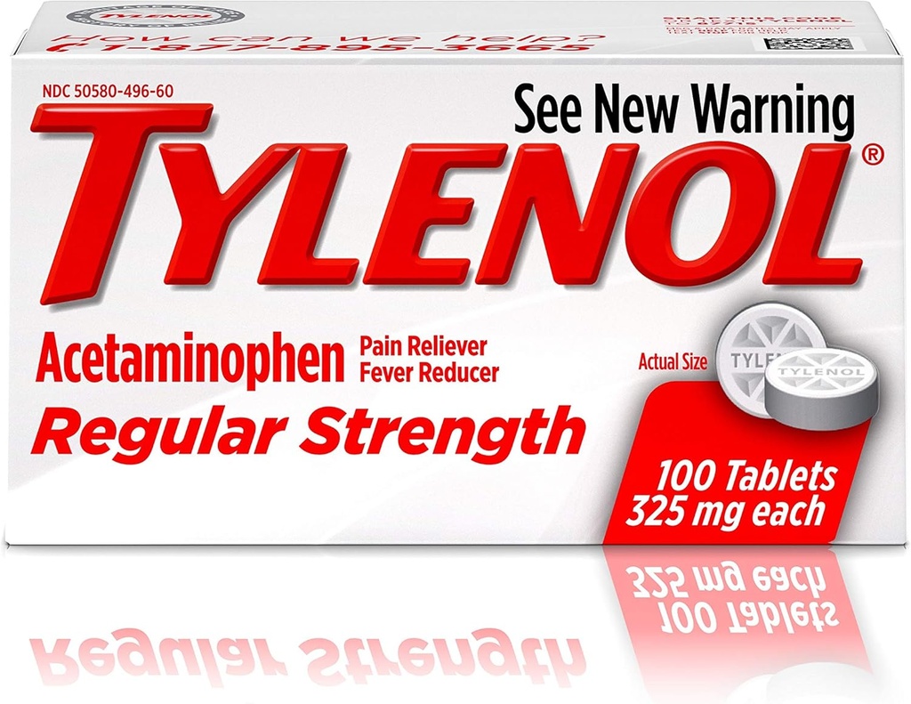 Tylenol Reg Strngth 100'S Size 100ct Tylenol 325 Mg Regelbunden styrka smärtstillande