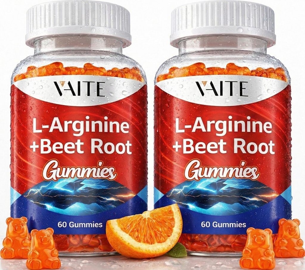 L Arginine 1000mg Supplement Beet Root Gummies - Dubbel styrka, energiökning, cirkulationsstöd och uthållighet, organiska tuggbara betor tillskott för män och kvinnor, Vegan Gummy, Sugar-Free(2 Pack)