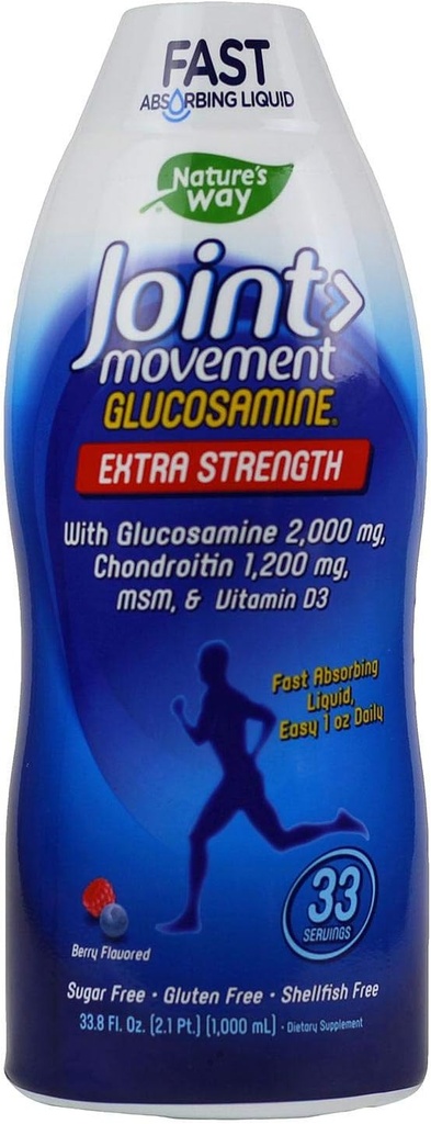 Naturens sätt extra styrka gemensamma rörelse glukosamin naturliga bär smak 33,8 fl oz ea (2-pack)