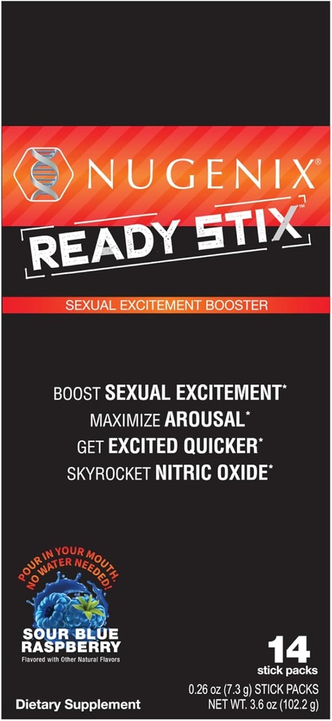 Nugenix Ready Stix - Nitric Oxide Booster, Öka Vitalitet och Drive, Nitric Oxide Supplements för Män - 14ct