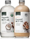 Natural Force Creamy Caramel MCT Oil + Organic Full Spectrum MCT Olja - Glutenfri, icke GMO, 100% Pure Coconut MCTs från organiska kokosnötter - Keto, Paleo och Vegan - 2x 16 Ounce Glasflaskor