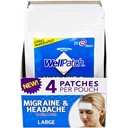 WellPatch Migraine & Headache Cooling Patch - Drug Free, varar upp till 12 timmar, säker att använda med medicinering - stora patchar (4 paket med 4 patchar), varje 4,3 x 2 i