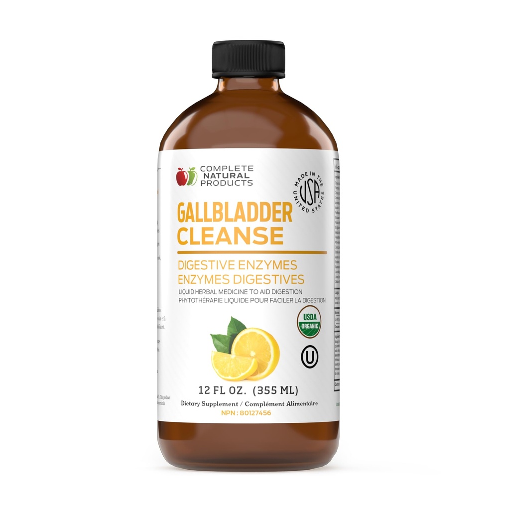 Komplett Natural Gallbladder Komplett - Liquid Supplement för Gallbladder Support, Liver Cleanse och Digestive Health med Apple Cider Vinegar, Gurkmeja, Beet, Digestive Enzymes, Milk Thistle - 12oz