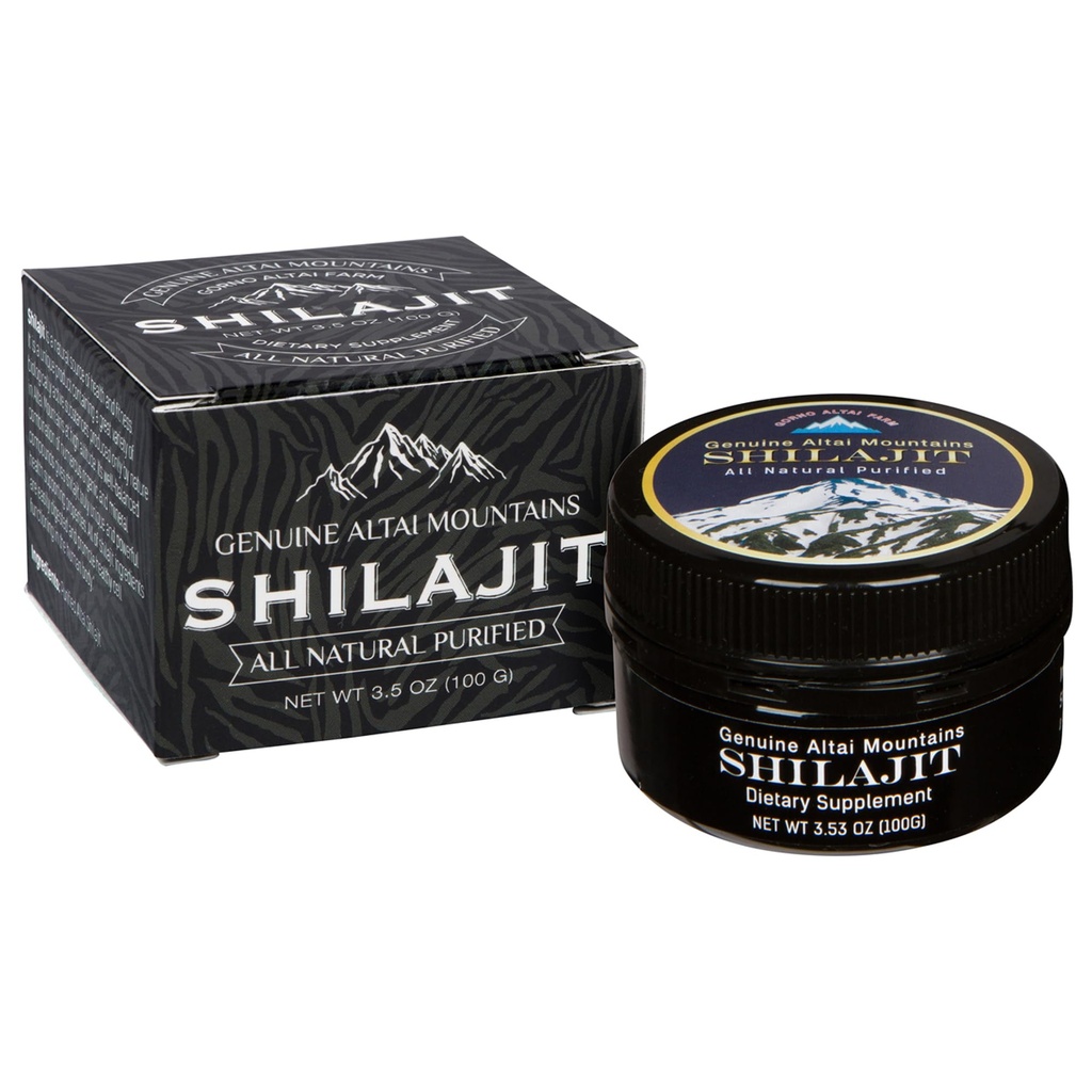 Sayan Pure Shilajit Resin 3.5oz/100g, 660 Servings - Potent Organic Fulvic Acid Supplement - Stöder immunsystem, minne, fokus och ger naturlig energi, Detox - Vegan, icke-GMO