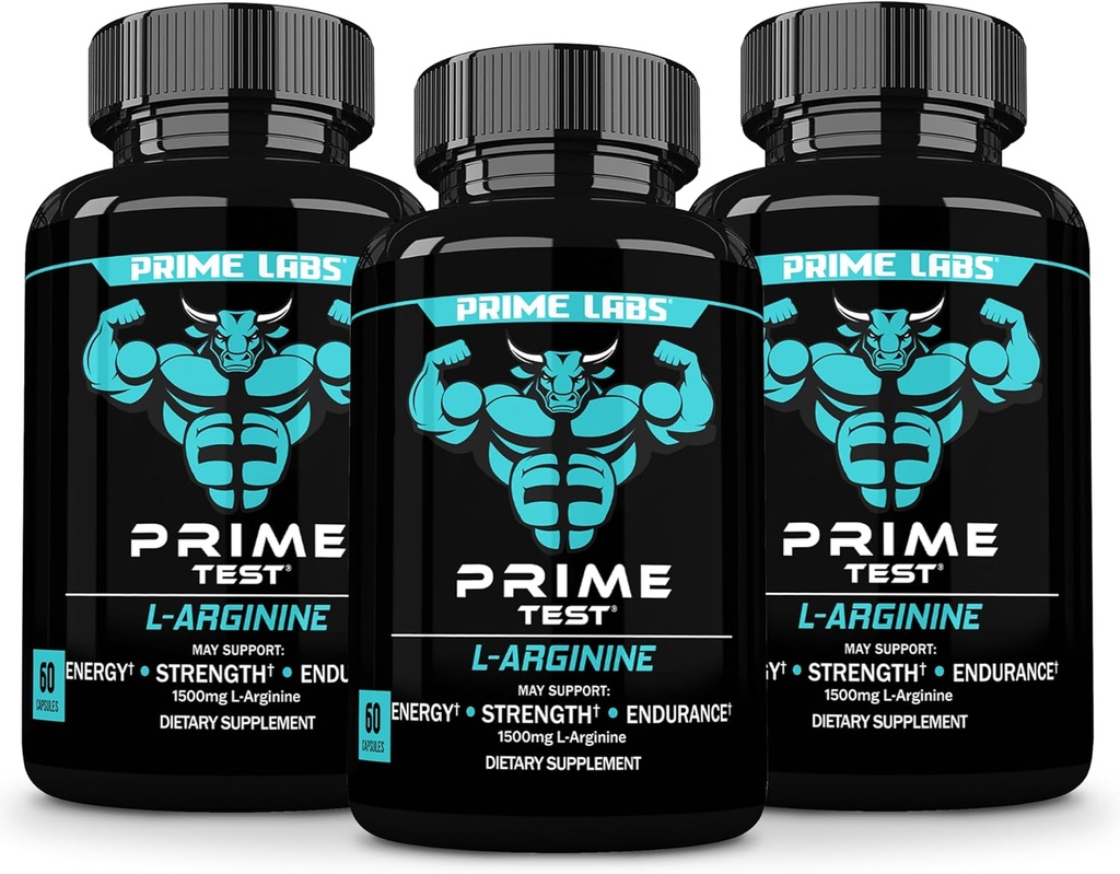 L Arginin Nitric Oxide (3 Pack) - med L-arginin 1500mg - Stöder blodflöde, energi, styrka, uthållighet