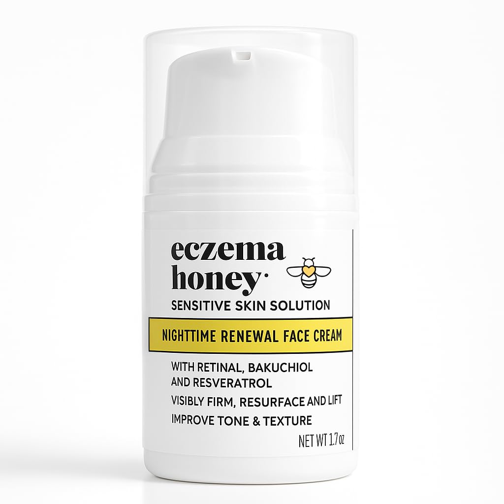ECZEMA HONEY Concentrated Nighttime Renewal Face Cream - Anti Aging Skin Care Products - Unscented Face Moisturizer for Eczema, Dry & Sensitive Skin (1.7 Oz)