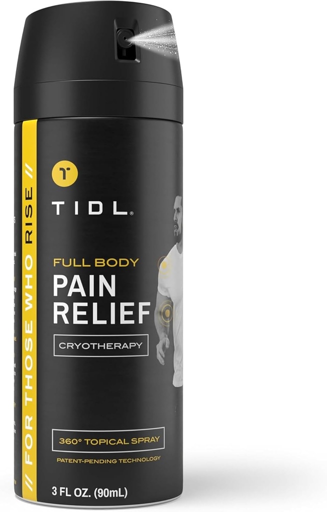 TIDL Cryotherapy Pain Relief Spray, 3 Oz, Targeted Neck Pain, Joint & Muscle Pain Relief, Organic, Plant-Based Menthol, Instant Cooling for Arthritis, Back & Knee Pain