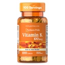 Puritans Pride Premium Vitamin K 100mcg, Kosttillskott för ben, gemensam och blodkoagulering hälsosupport, 100 dagars leverans, 100 tabletter