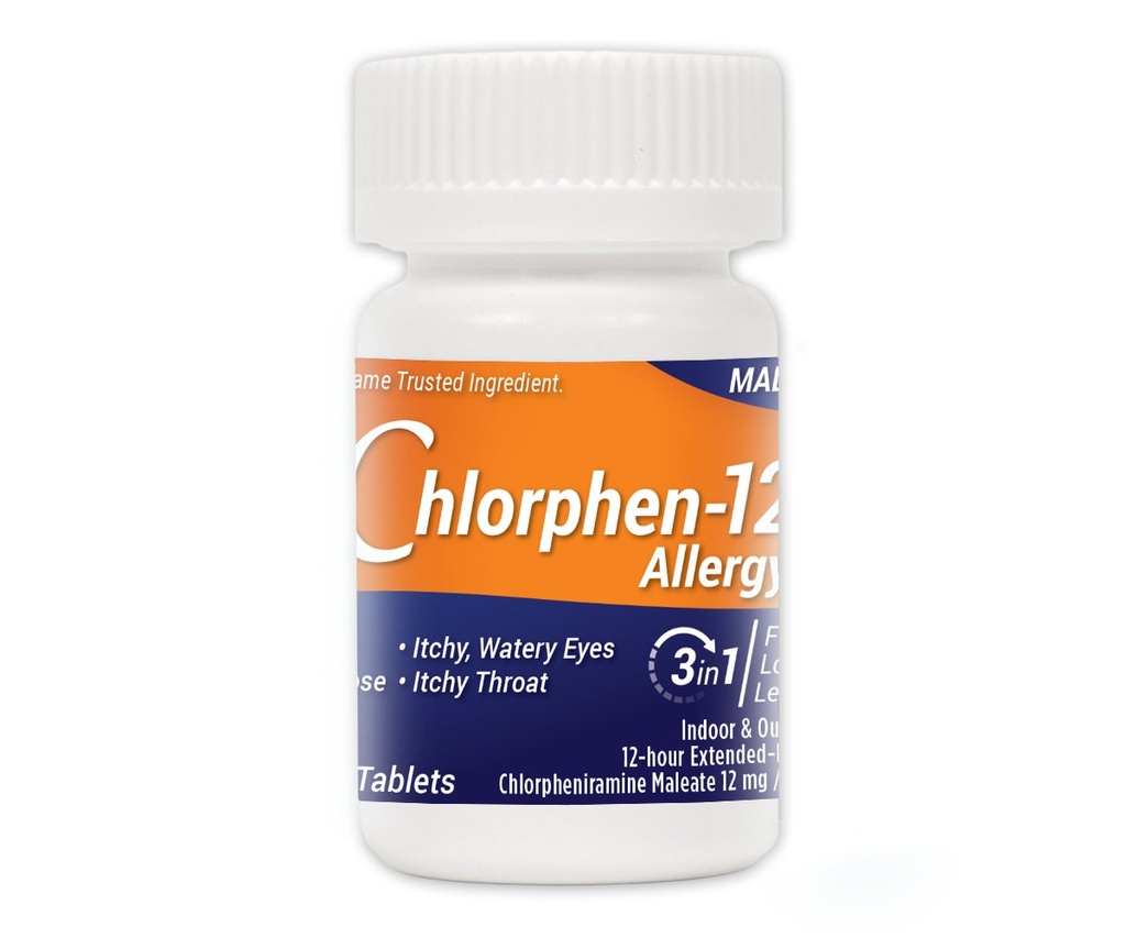 Chlorpheniramine Maleate Extended Release, 12 Mg, 60 tabletter
