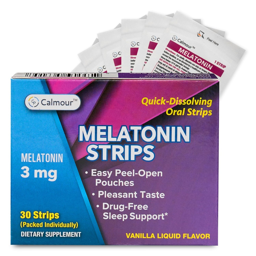 30 muntliga sömnremsor | Quick-Dissolving 3mg Melatonin Strip | Fungerar snabbare än Gummies | Avslappning Napping Supplements | Den ultimata sömnhjälpen för bättre vila och ögonhälsa
