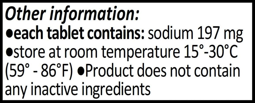 Natriumklorid tabletter 500 mg (0,5 gram), USP Normal Salt tabletter - 200 tabletter av CitraGen Pharmaceuticals, Inc.