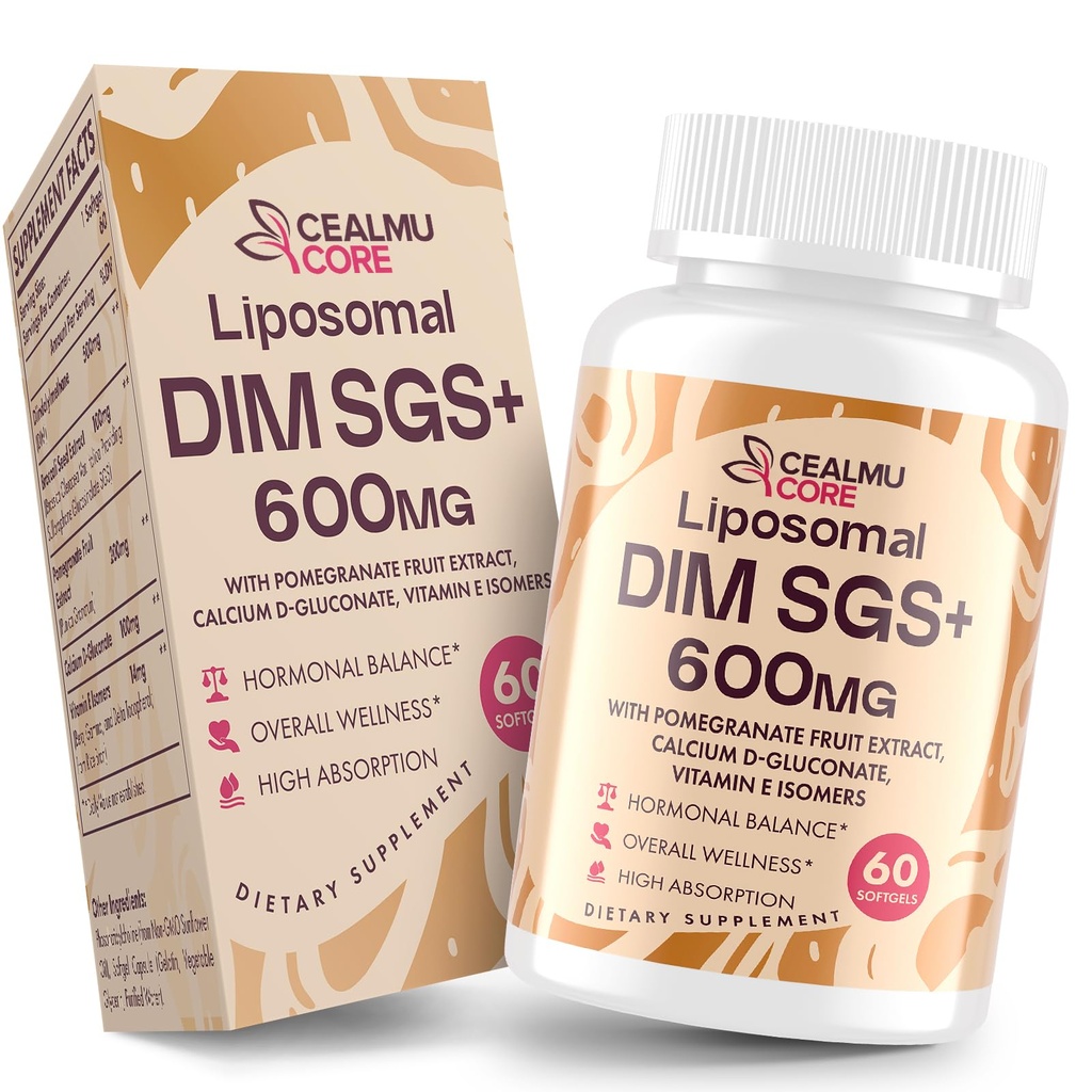 Liposomal DIM SGS Supplement - Hormon Supplement för kvinnor och män, Östrogen Supplements innehåller Sulforaphane Glucosinolate, Vitamin E, Pomegranate Fruit - Support Detox och Antioxidant (1 Pack)