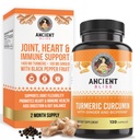 Gurkmeja Curcumin med Ginger & Bioperine, gurkmeja Curcumin med Black Pepper & Raw Ginger Root Powder Capsule Supplement av Forntida Bliss (120 kapslar)