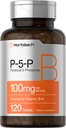 Horbäach P5P Aktiverad vitamin B6 100mg | 120 tabletter | Vegetarisk tillskott, icke-GMO, Glutenfri | Pyridoxal 5 Fosfat | Coenzyme B6