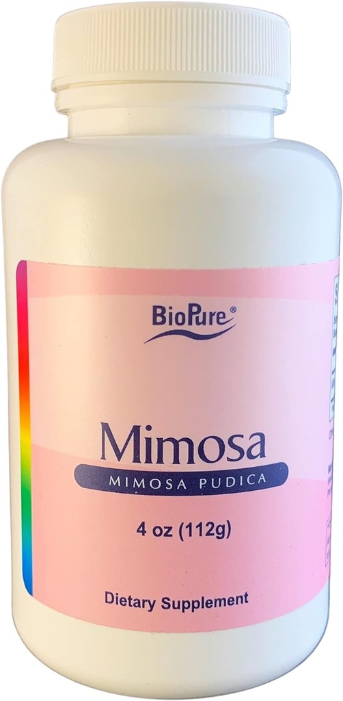 BioPure Mimosa - Wildcrafted Organic Mimosa Pudica Powder för att eliminera oönskade organismer, gifter och skräp från gastrointestinalt ämne för tarmhälsa och balanserad floraproliferation och mikrobiom - 4oz