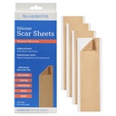 NUVADERMIS Silicone Scar Sheets - Extra Långa Scar Sheets för C-Sektion, Tummy Tuck, Keloid och Surgical Scars - Återanvändbar medicinsk Grade Silicone Scar Sheets - Pack med 4 - Lätt Ton