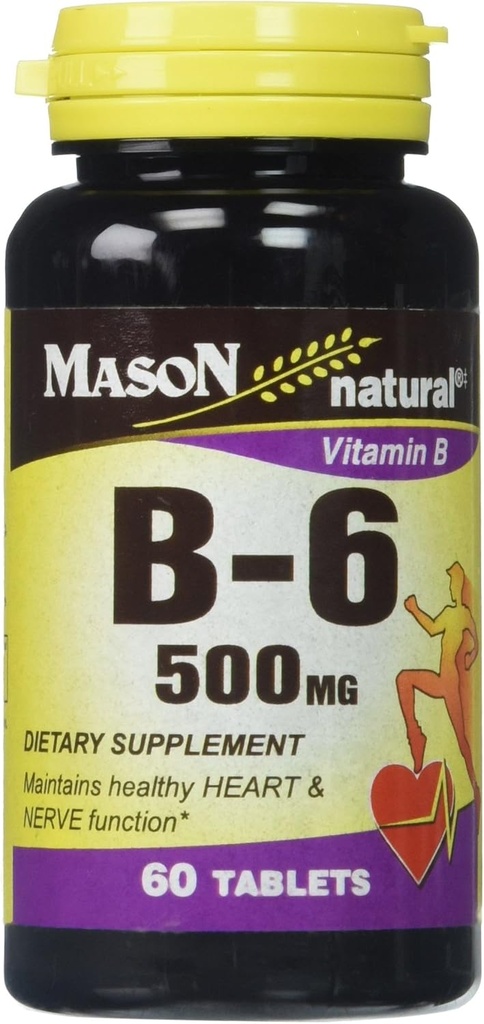 Mason Naturals Vitamin B-6 500 MG tabletter - 60 ea