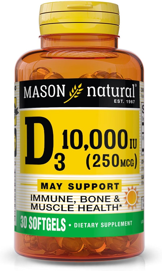 MASON NATURAL D 3 10 000 Iu Softgels, 30 Count