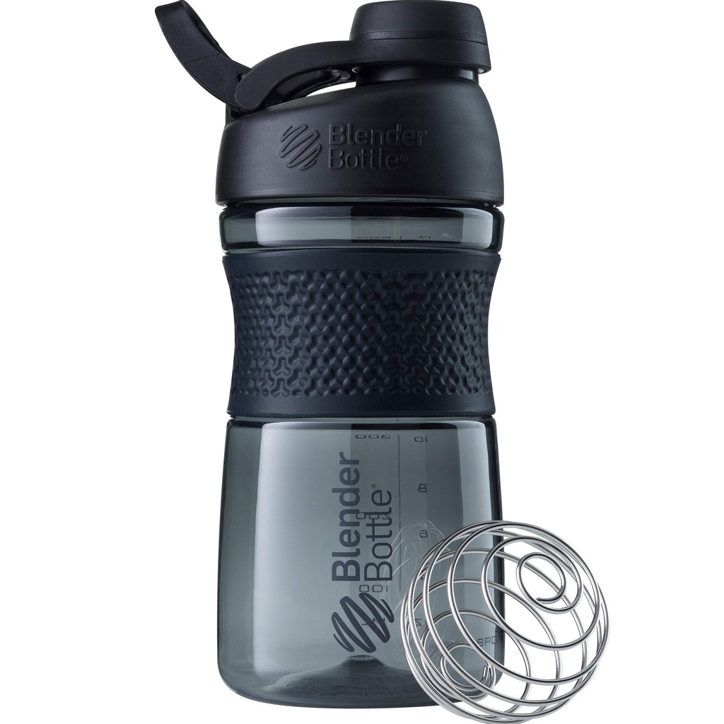 BlenderBottle SportMixer Shaker Bottle Perfekt för Protein Shakes och Pre Workout, 20-Ounce, Black