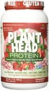 Genceutic Naturals Plant Head Protein Naturligt smaksatt bästa provsmakning jordgubbsrå Vegan Vegetarian protein Dietary Supplement Gluten Soy Dairy GMO Free - 30 portioner (1,8 pund)