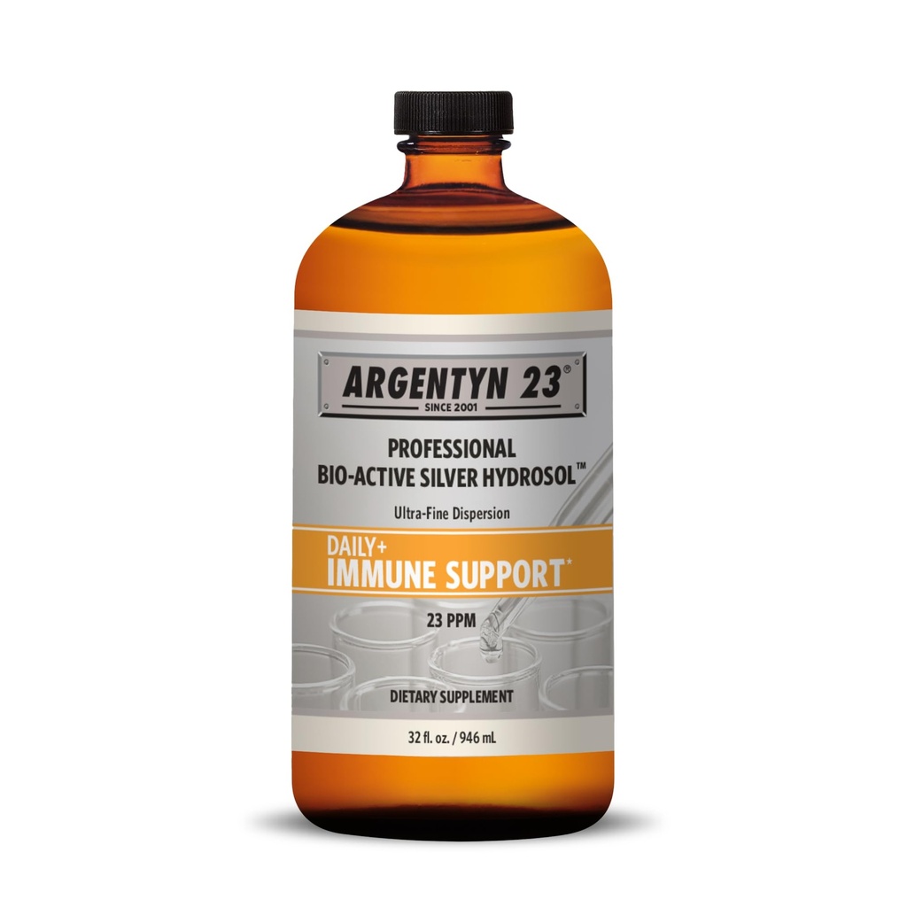 Argentyn 23 Professional Immune Support - Colloidal Silver, Bio-Active Silver Hydrosol, 23 ppm, Liquid Twist Top, 32 Fl Oz (946 ml)